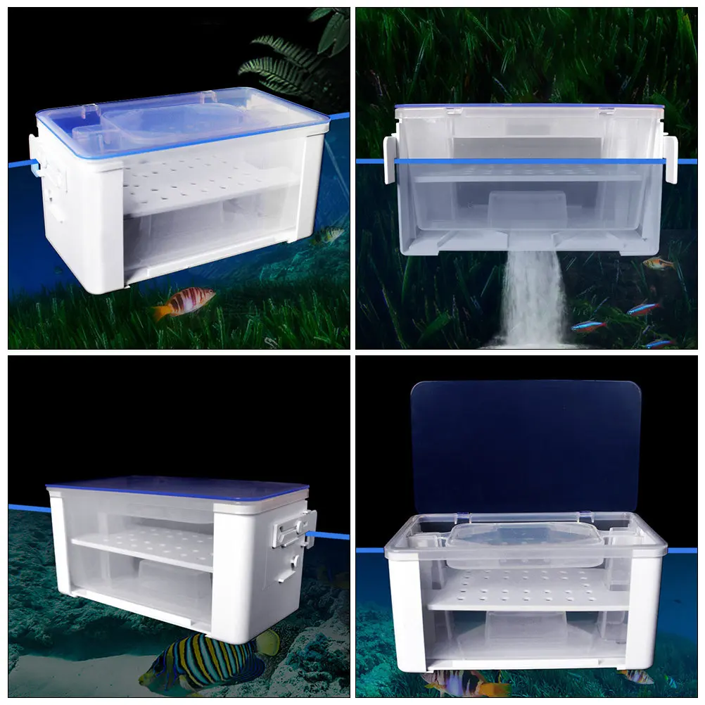 Three-in-One Fish Tank Filter Box Multi-Layer Filtration System for Turtle Tank Aquarium Hanging Waterfall Filter Accessories
