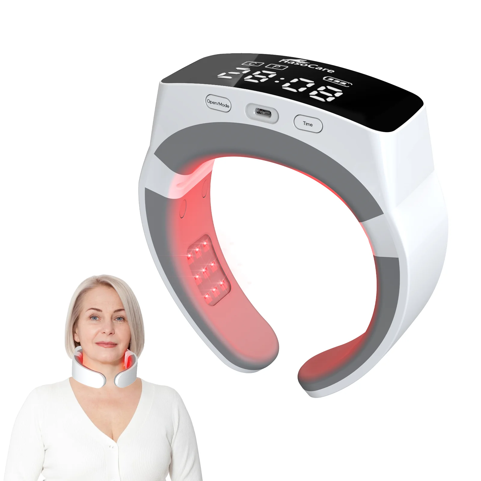 

Hasocare Neck Laser Therapy Device for Lowering Blood Pressure Hyperviscosity Hyperlipidemia 9PCS 650nm Laser Diodes 1900mAh