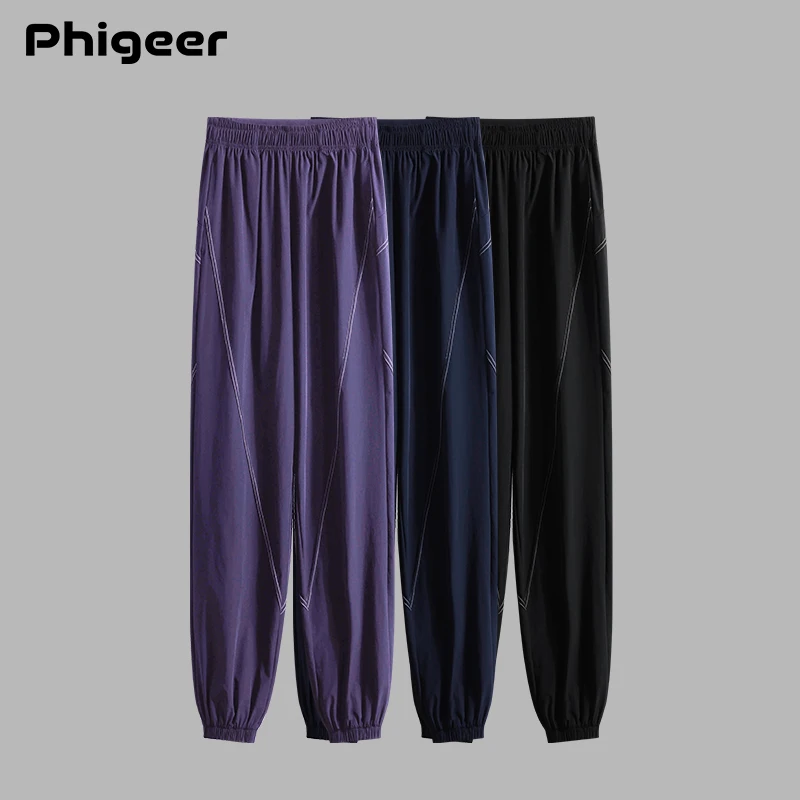 PHIGEER Women's Pants Loose Fit Jogger Pants Back Pocket Stretch Quick Dry Gym Workout Running Yoga Women Sportswear Tennis Wear