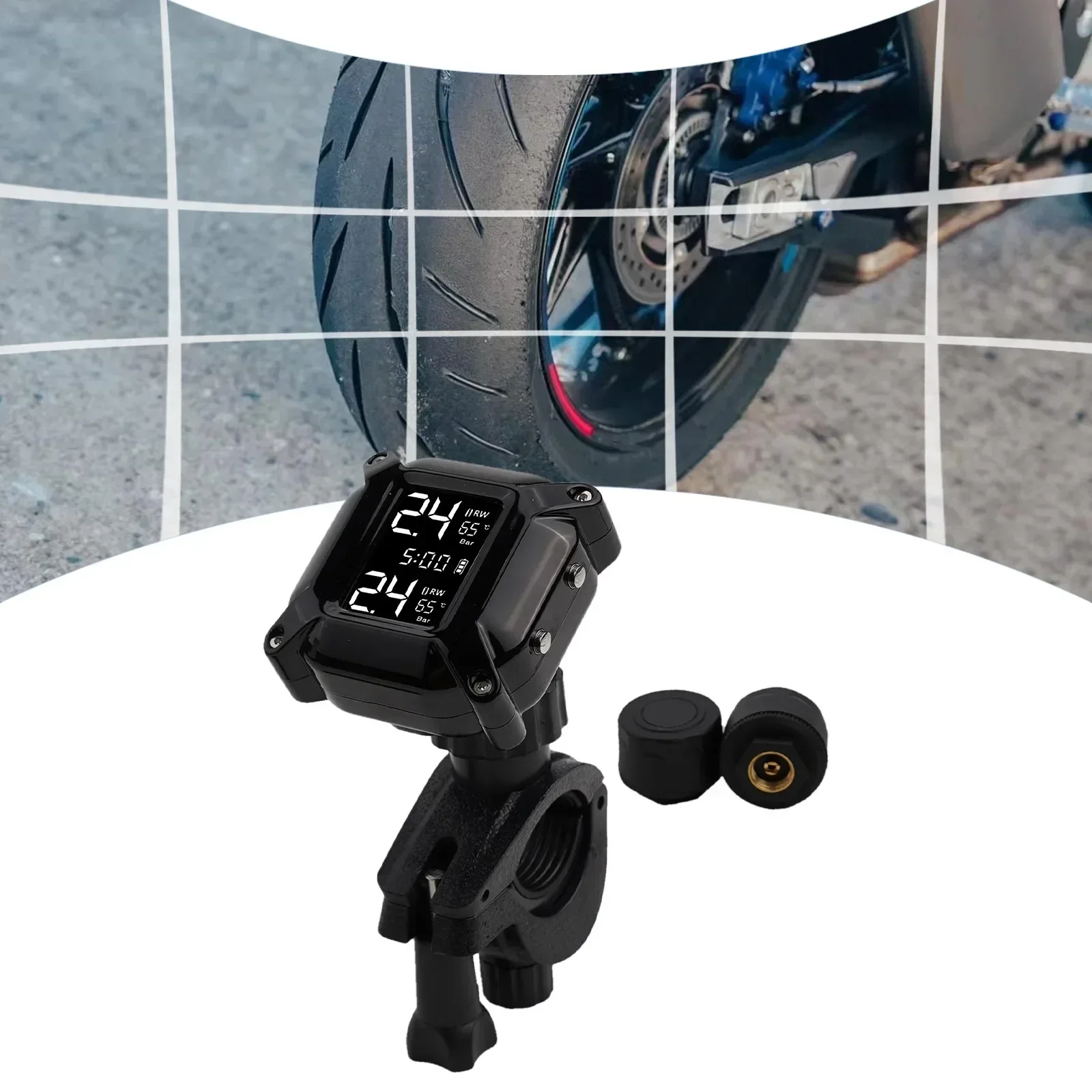 

M6 Wireless Tire Pressure Monitoring Monitor Digital Display Tire Pressure Detector 7 Alarm Modes TPMS With External Sensors