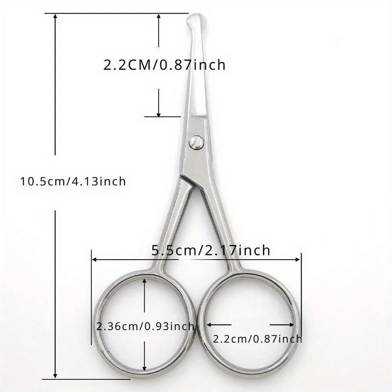 1pcs Round Head Safety Cuticle Manicure Scissors Professional Small Clipper Eyebrow Nose Hair Trimming Tweezers Beard Scissors