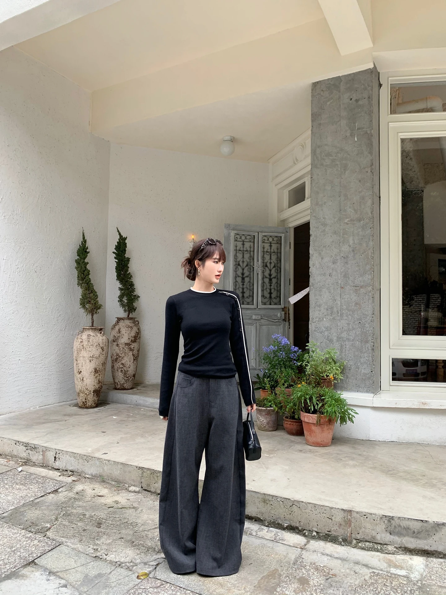 

Белые женские брюки-палаццо свободного кроя, удлиненные, универсальные, для осени и зимы, в пол