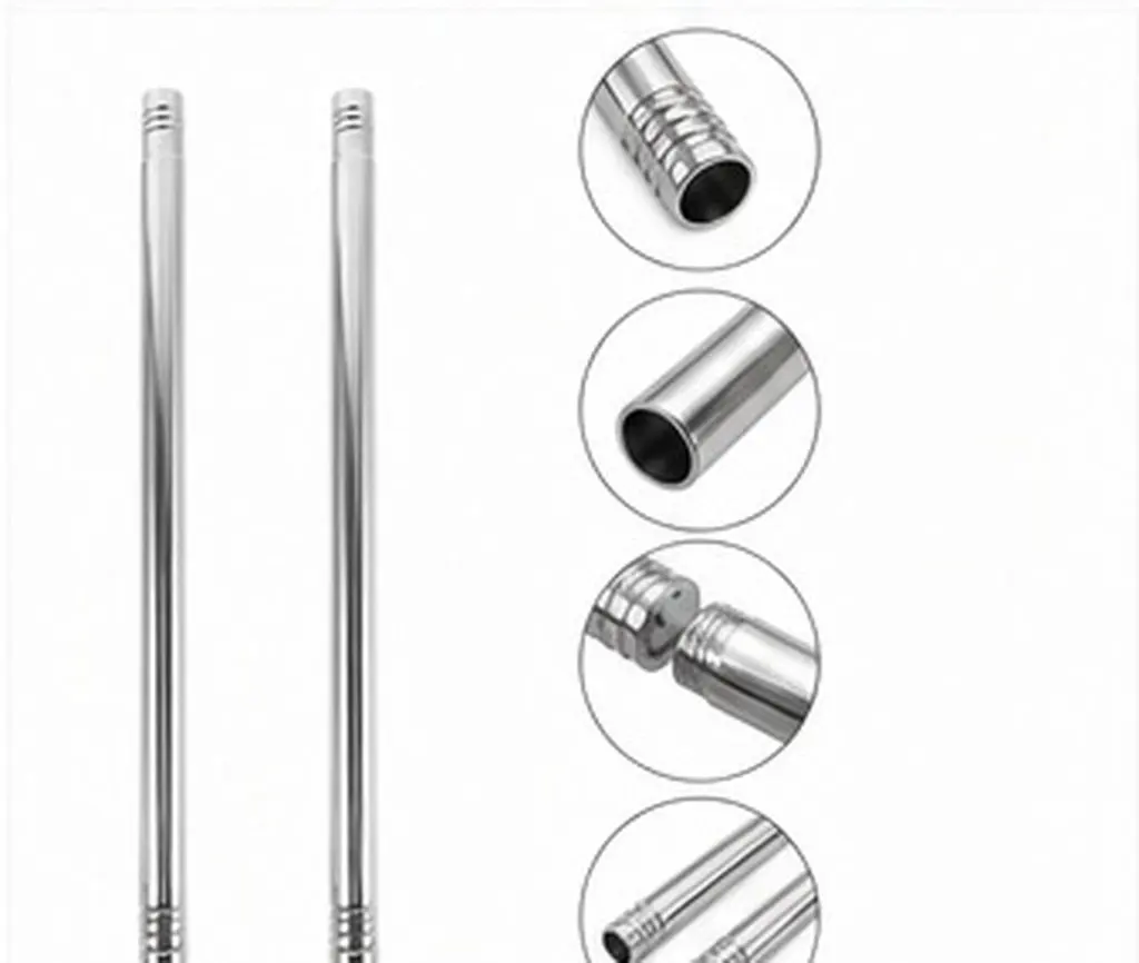 Stainless Steel Flagpole Extension Rod 1 Inch Diameter Heavy Duty Extender Joint Connector Set of 2