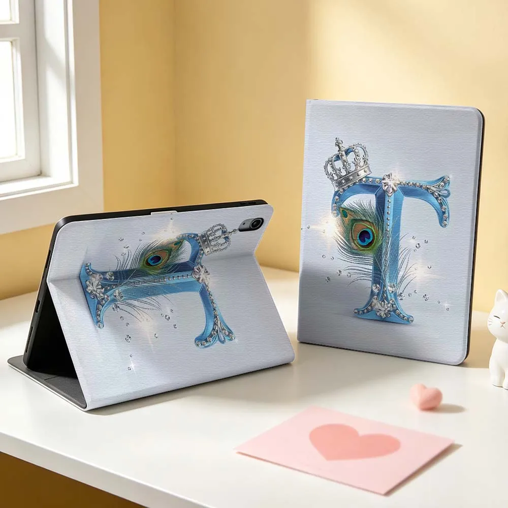 English Letter T Soft For Apple iPad Pro Mini A16 A17 A14 4 5 6 7 6th 7th Gen 9.7 12.9 11 13 M4 inch Tablet Case