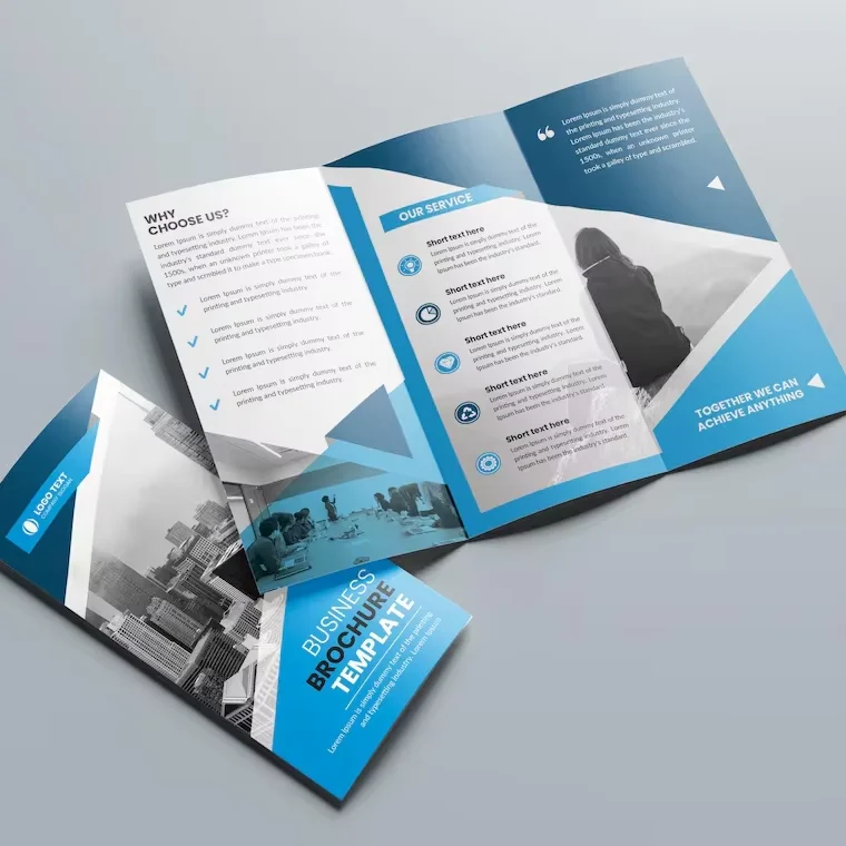 Custom Brochures, Flyers, Posters A4 A5 A6 Three Fold Double-sided Offset Digital Printing Commercial Promotional Brochure