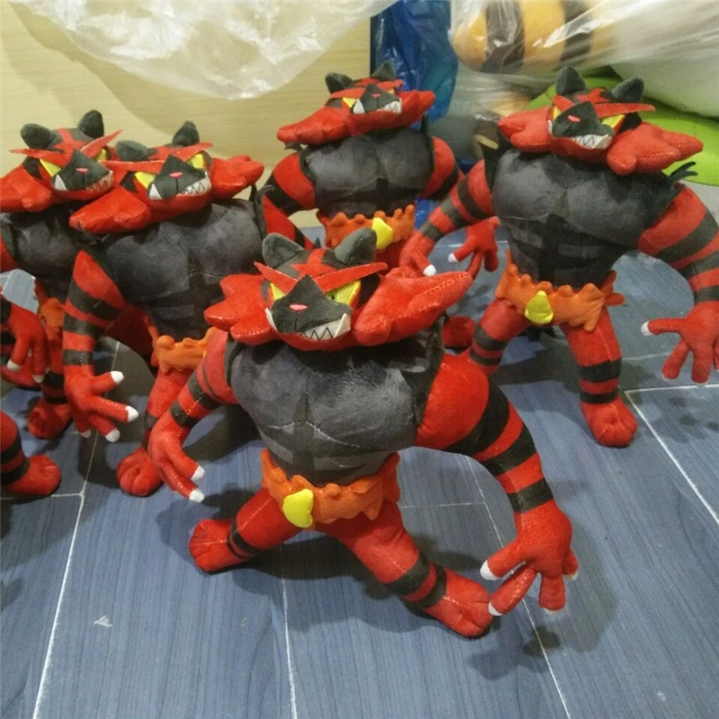 40ซม.น่ารัก Incineroar ตุ๊กตาญี่ปุ่น Anime Alola Region King Of Fire Tiger ตุ๊กตาหนานุ่มการ์ตูนเกม Plushies สำหรับแฟนๆ cos Prop