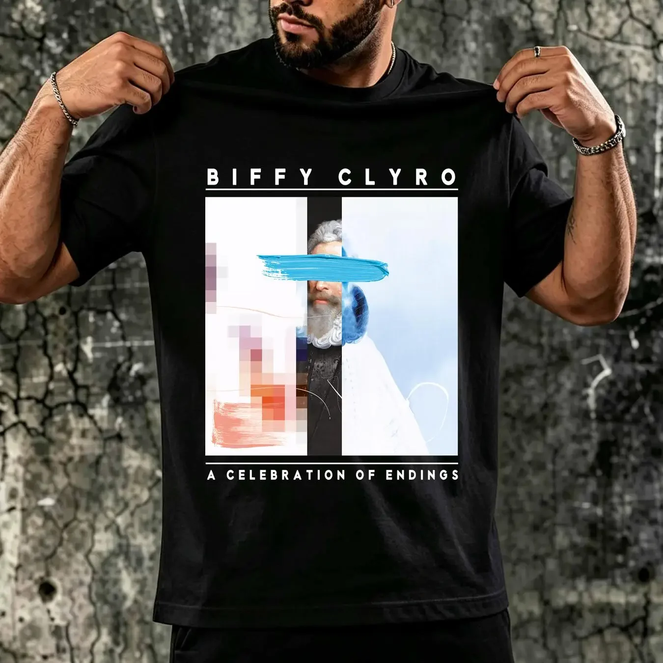 washed T Shirt biffy clyro a celebration of endings vintage Washed fashion homme Top For Everyday Wear Unisex streetwear
