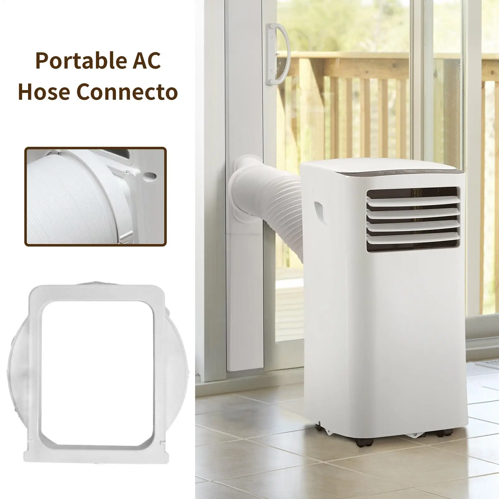 AC Exhaust Hose Coupler 15cm Square Quick Connector Leakproof Duct Adapter Universal Portable AC Vent Replacement Part