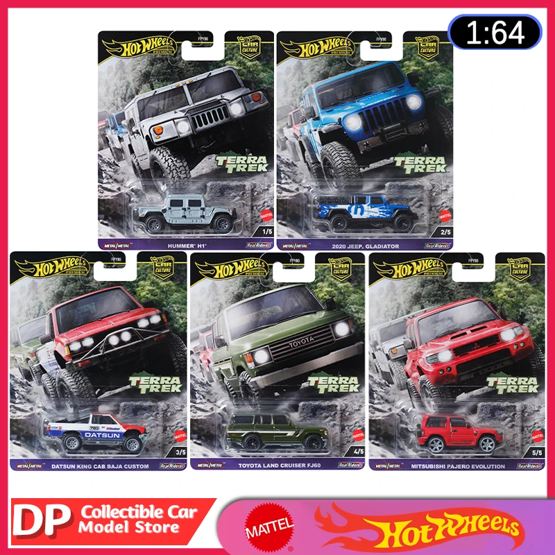 Hot Wheels 1:64 Car Culture Terra Trek 5 Cars Set Jeep Hummer Toyota Diecast Vehicle Model Cars Toys FPY86, Ship Now