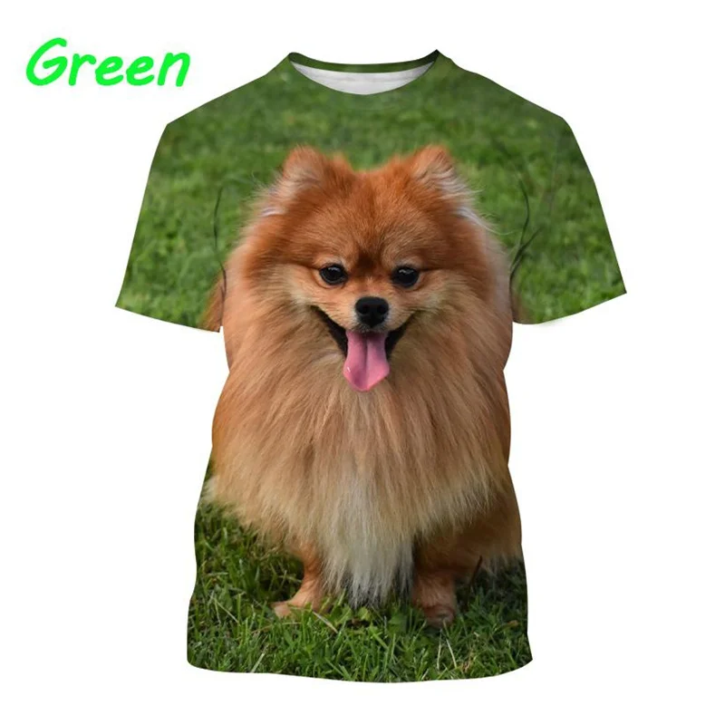 New 3D Animal Dog Pomeranian Printing T Shirt Kid Funny Fashion Tee Shirts Women Summer Cute Short Sleeves Unisex Clothing Tees