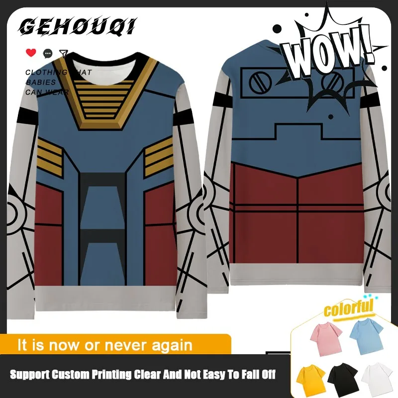 

Robot Warrior Gundam Long Sleeve T-shirt Male Gundam Peripheral Design Sense Of Niche Casual Clothes Autumn Base Shirt