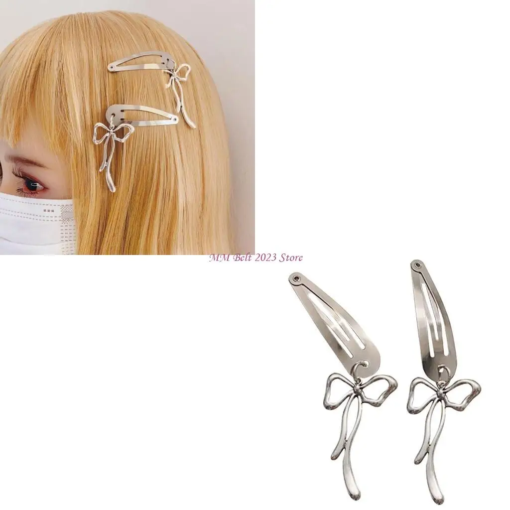 

49ME Elegant Hair Pin Bowknot Pendant Hairclip Women Hair Shaping Tool Side Hair Clip