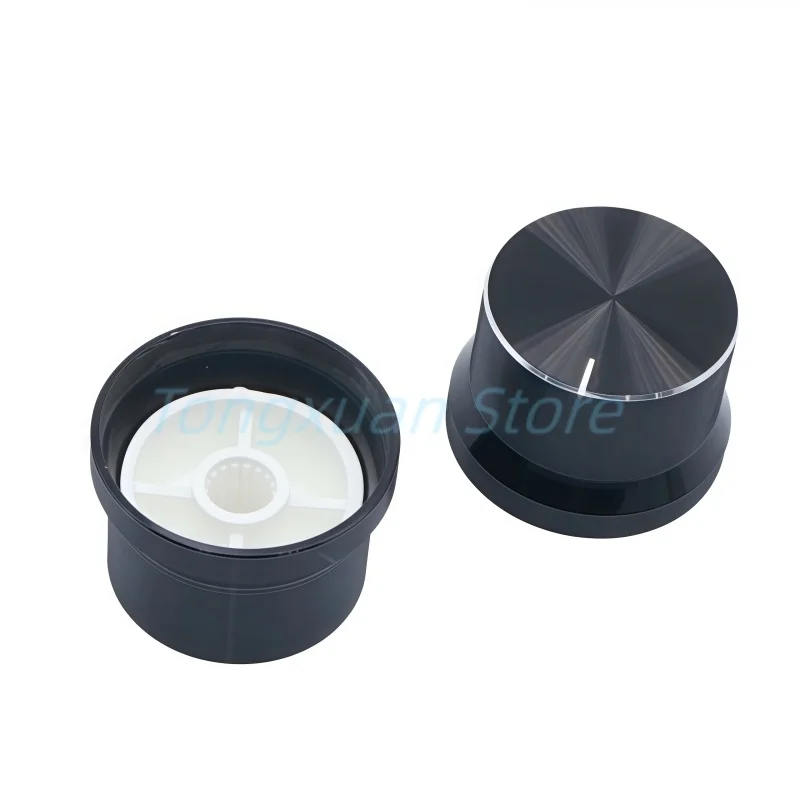 2pcs Black Aluminum Alloy Switch Caps 26x18mm Roatry Encoder Potentiometer Knob 6mm Inner Hole Plum Shaft Type