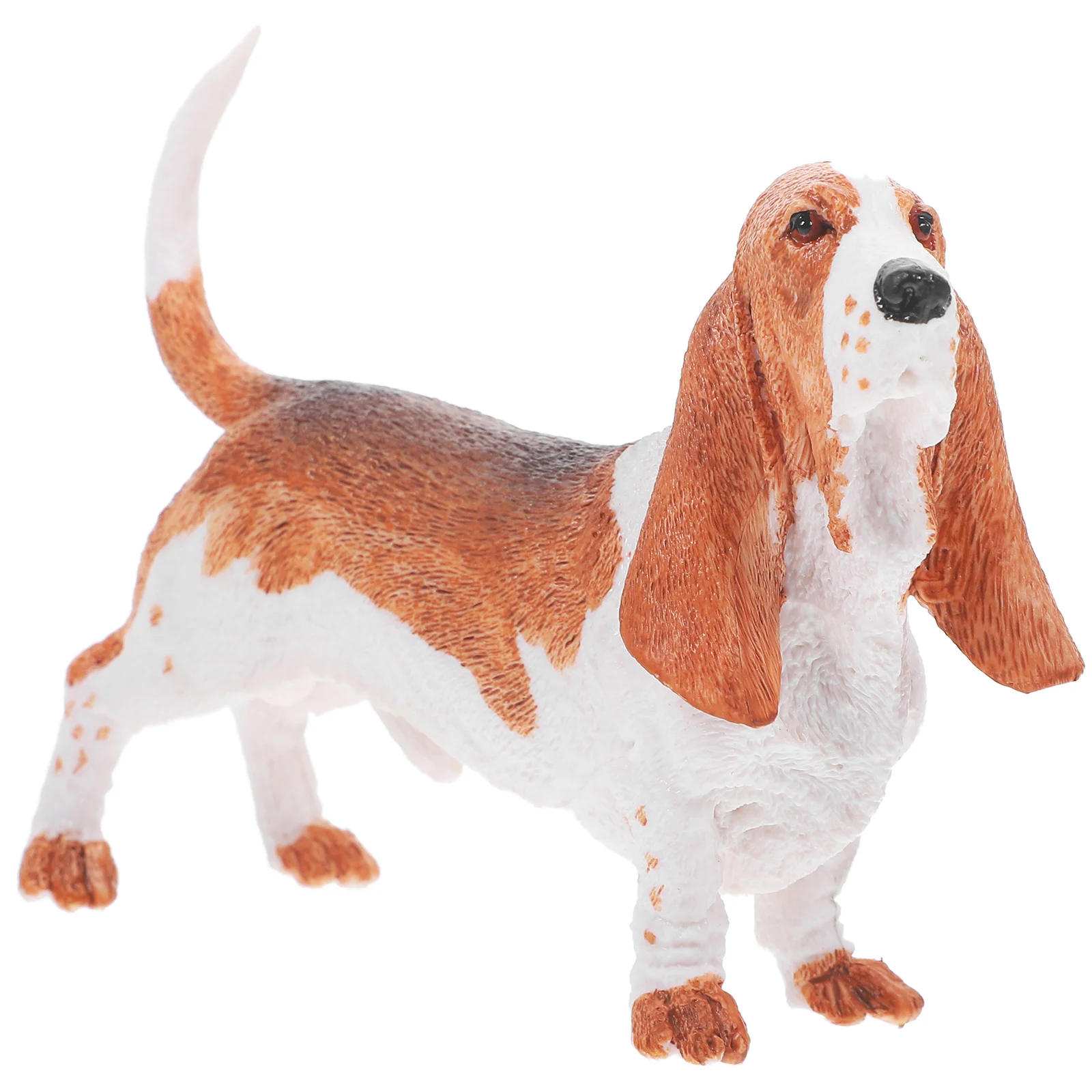 

Basset Model Toy Realistic Plastic Figurine for Children Lightweight Portable Detailed Mini Dog Statue Decor Safe Sturdy