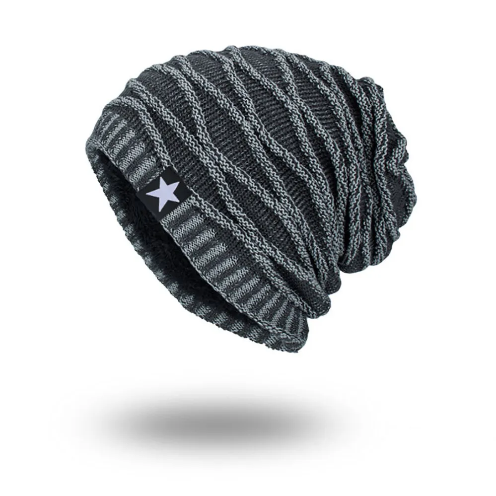 Ski Beanie Crochet Men Slouch Baggy Cap Skull Oversize Hat Knitted Thermal Warm