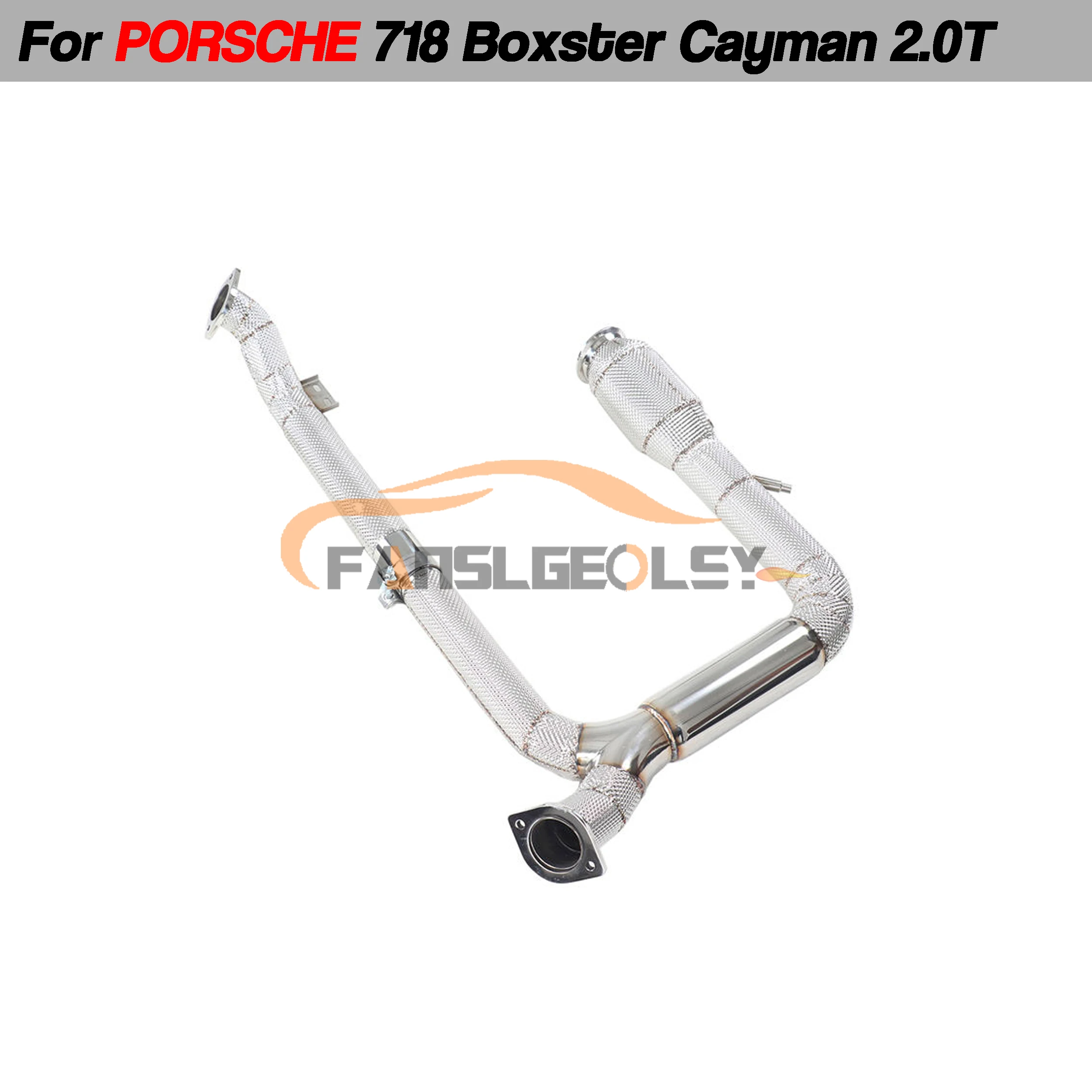 

Stainless Steel Exhaust Downpipe Performance System For Porsche 718 Boxster/Cayman 2.0 with Heat shield and Sports Catalysis