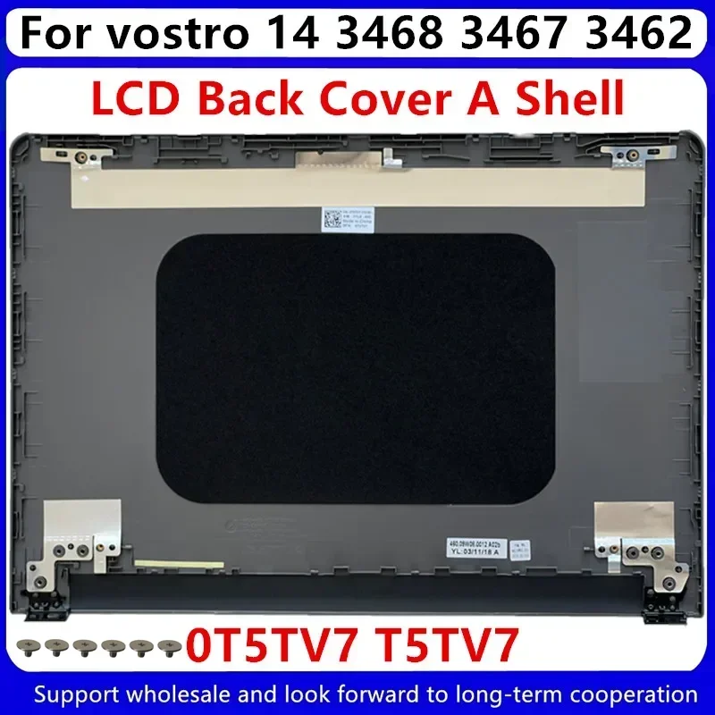 Coque arrière LCD pour Dell, Dell vostro14, 3468, 3468, 3462, 3467, 0T5TV7, T5TV7, gris, nouveau