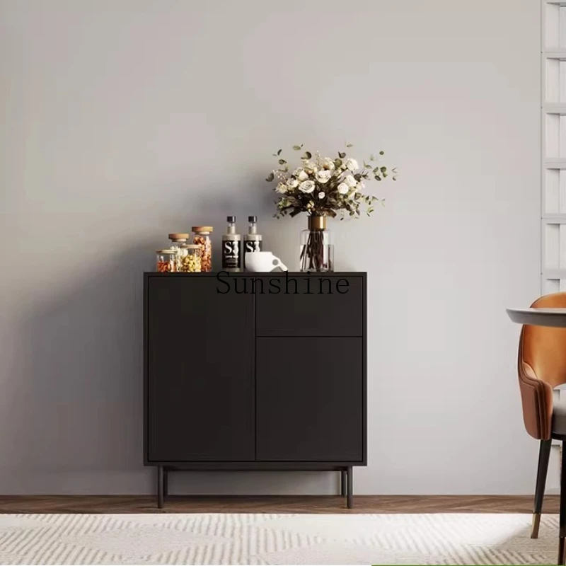 

Italian modern minimalist dining side cabinet against the wall, living room black simple tea storage cabinet