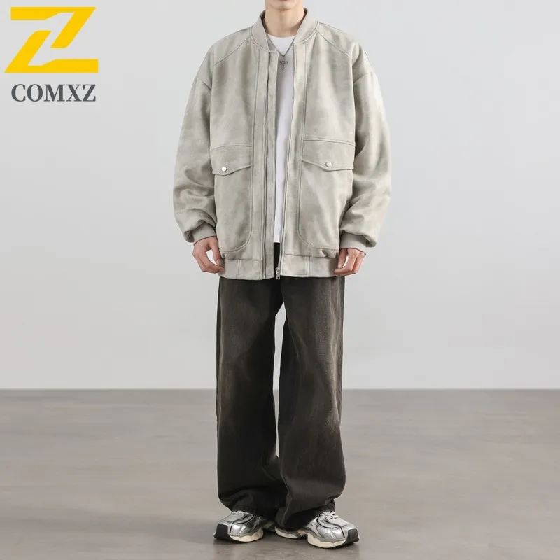 

COMXZ походная куртка премиум-класса для мужчин, дорожное уютное пальто, традиционный бейсбольный воротник, уличные легкие долговечные осенние новые куртки