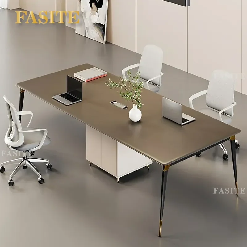 For Conference Room Simple Modern Light Luxury Long Table Six Person Small Meeting Table Multi Person Training Table and