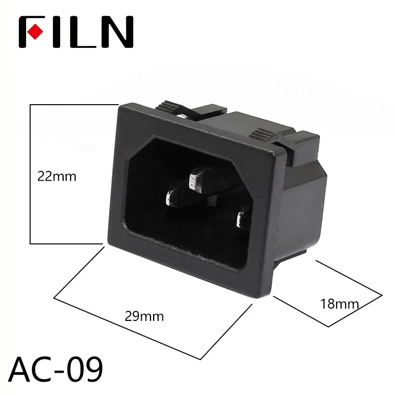 IEC320 C14 Elektrische AC-Buchse 3-polig Rot LED 250V 10A Sicherung Buchse Stecker Einlassanschluss 2-polige Buchse Montage-Wippschalter – Detail 20