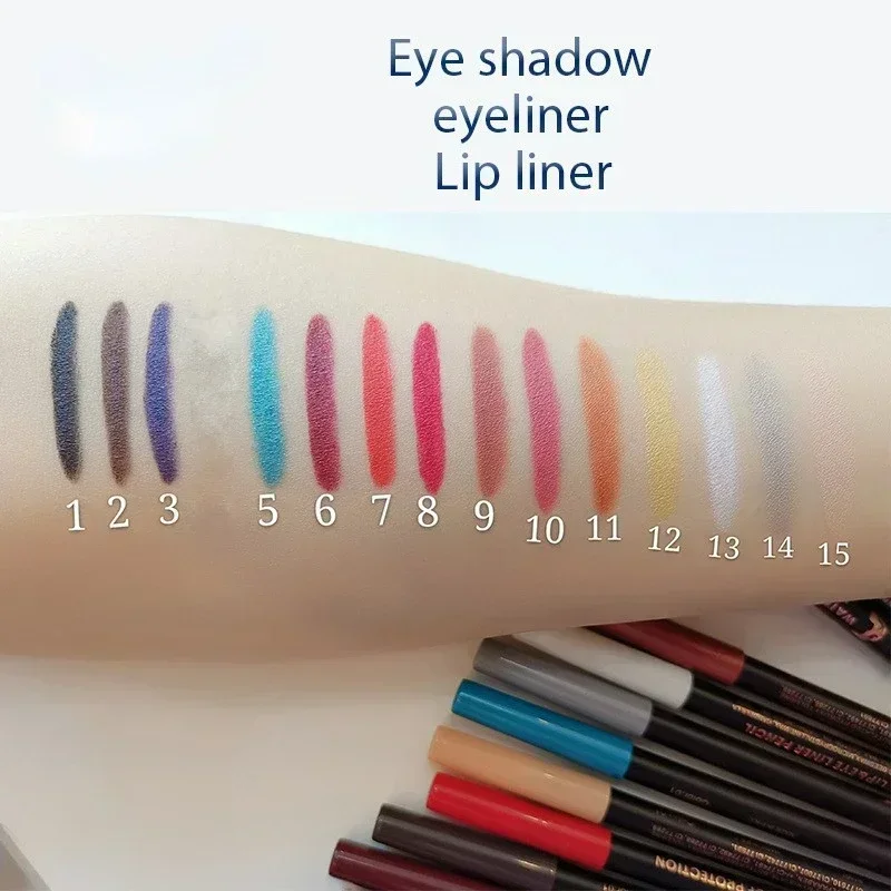 14 Colors Lasting Eyeliner Pencil Waterproof Pigment Blue Yellow Brown Black Eyes Liner Pen Woman Makeup Beauty Cosmetics Tools