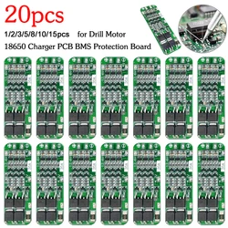 1-20pcs 3S 20A Li-ion Lithium Battery 18650 Charger PCB BMS Protection Board 12.6V 59x20x3.4mm Li-ion Battery for Drill Motor