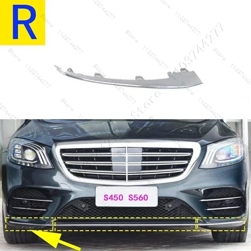 Front Bumper Lip Trim Chrome Molding – For 2018-2020 Mercedes W222 S450/S560 (L&R)