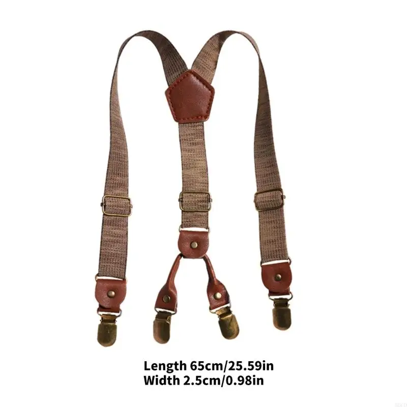 M6CD Kids Pants Brace with 4 Clip Y Suspenders Belt For Children School Event