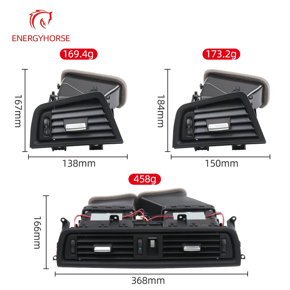 LHD Front Left Right Rear Console Central Air Conditioner AC Vent Chromed Grille For BMW 5 Series F10 F11 520i 523i 525i 528i 53