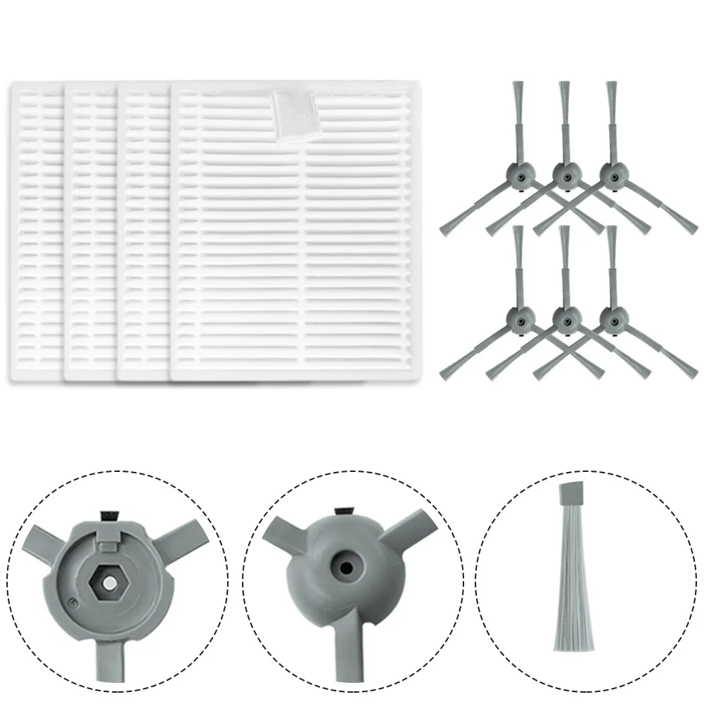 

For Lubluelu For Honiture V8 Pro Side Brush Filter Kit Replacement Parts For Robotic Vacuum Cleaner Accessories
