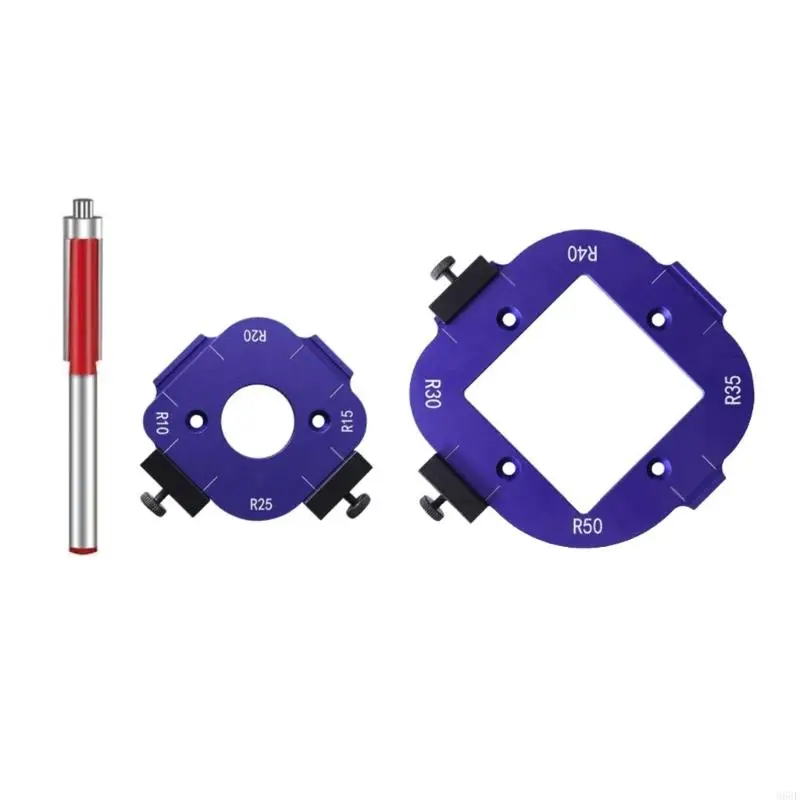 RADIUS JIGS 라우터 템플릿, 목공 반원 위치 알루미늄 코너 반경 Quick-Jigs Router Bit Templates M68E