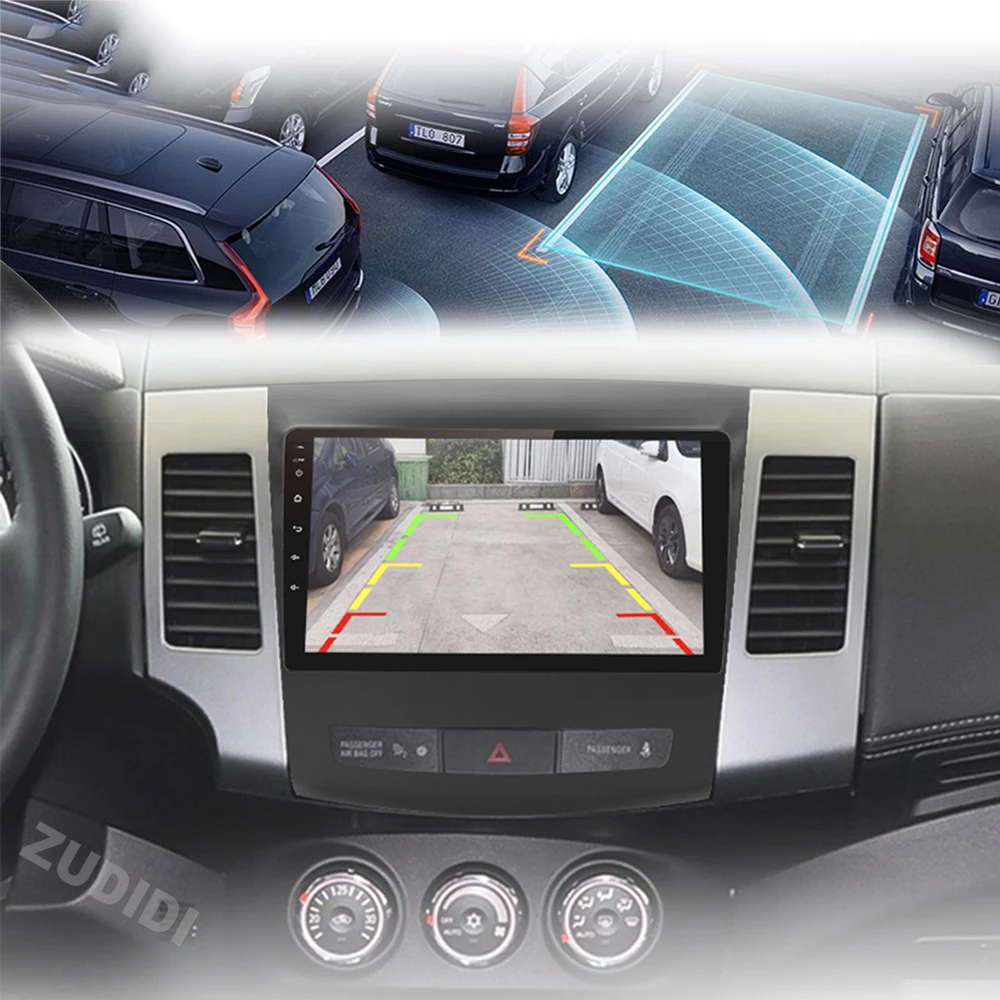 2 Din أندرويد 16 راديو السيارة مشغل وسائط متعددة لميتسوبيشي أوتلاندر 2006-2011 بيجو 4007 سيتروين C-Crosser Carplay نظام تحديد المواقع