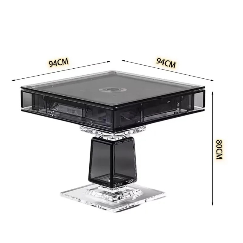 Automatic Electric Luxury Acrylic Poker & Gambling Mahjong Table with 2 Sets of Tiles 4-Player Eco-Friendly Home Entertainment