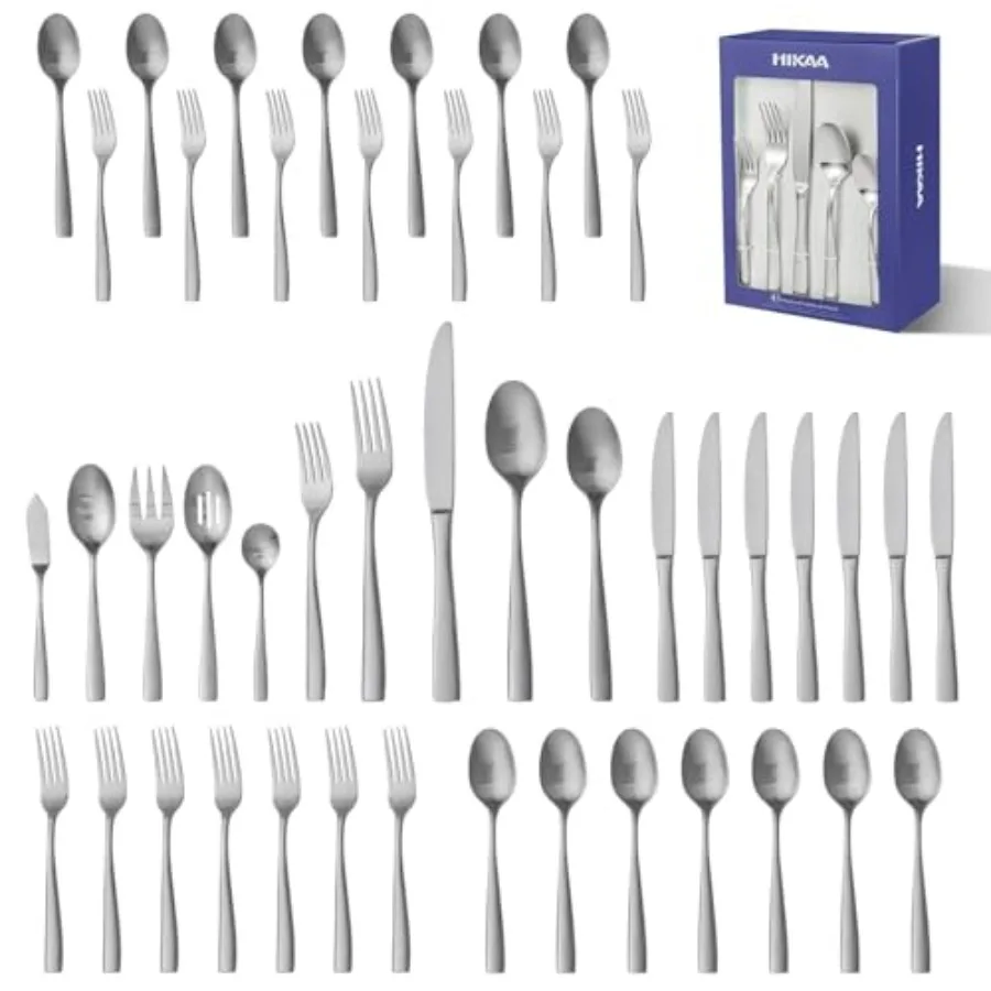 

Набор столовых приборов из 45 предметов с сервировочными принадлежностями, из высококачественной нержавеющей стали, для 8 персон, матовый сатиновый цвет C