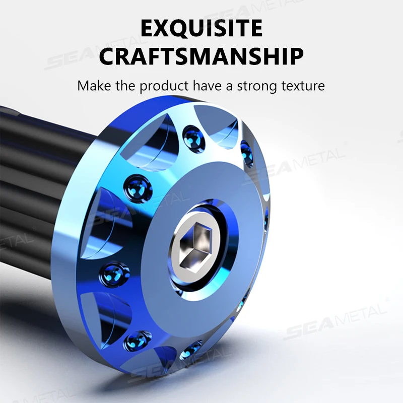 SEAMETAL 2 قطعة دراجة نارية مقود ينتهي التوصيل القبضات العالمي المقود التوصيل قبعات المنزلق دراجة نارية لهوندا ياماها KTM