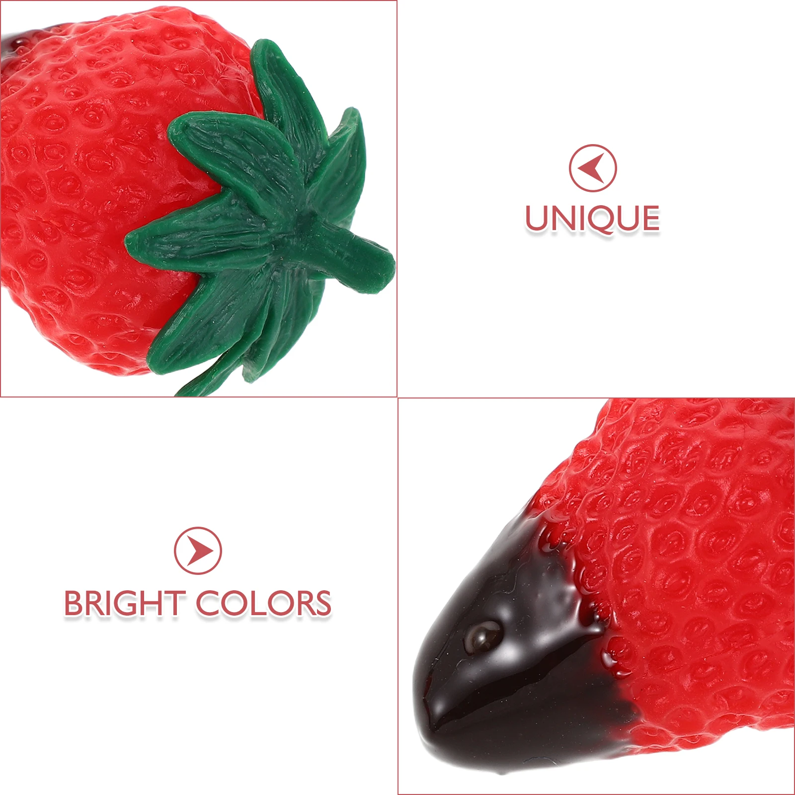 8 قطع من الفراولة المحاكاة: ديكور فواكه صناعية واقعية للمنزل والمقهى والمطعم قطعة مركزية للفواكه البلاستيكية #4