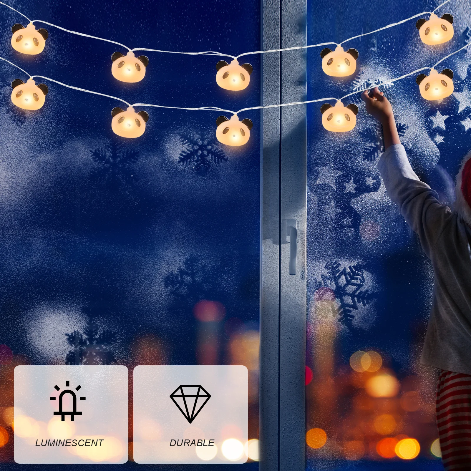 1 مجموعة الباندا سلسلة ضوء الإبداعية LED مصابيح ديكور غرفة زخرفة عطلة ضوء المحمولة سقف الباب نافذة هوك السرير الصورة #3