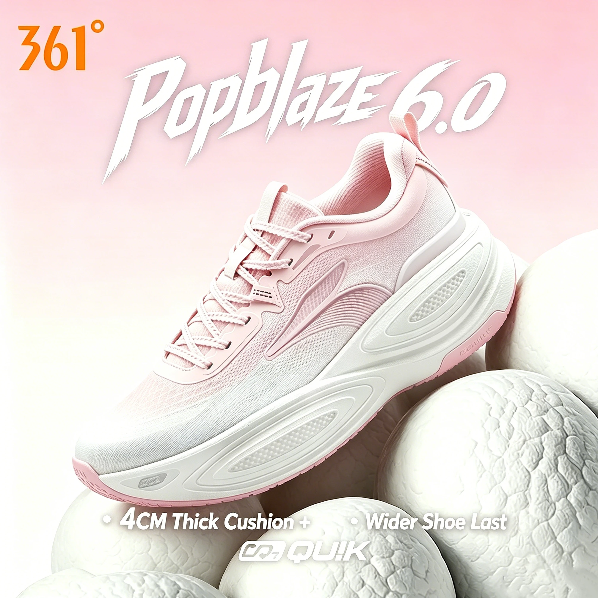361 Degrees PopBlaze 6 Unisex Running Shoes New Lightweight Wear-resistant Comfortable Shock Absorb Sneakers Pantshoes 672622201