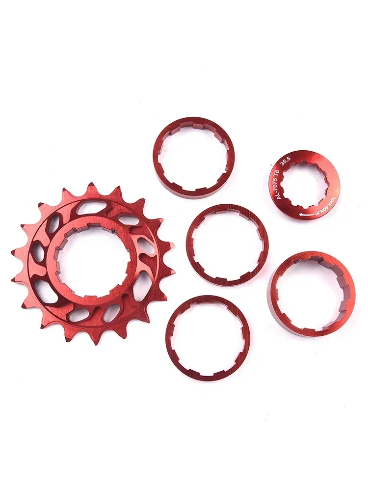 Single Speed Flywheel Conversion Kit 18T Cassette Cog MTB Road Bike Sprocket Aluminum Alloy MTB Road Bicycle Sprocket Accessory