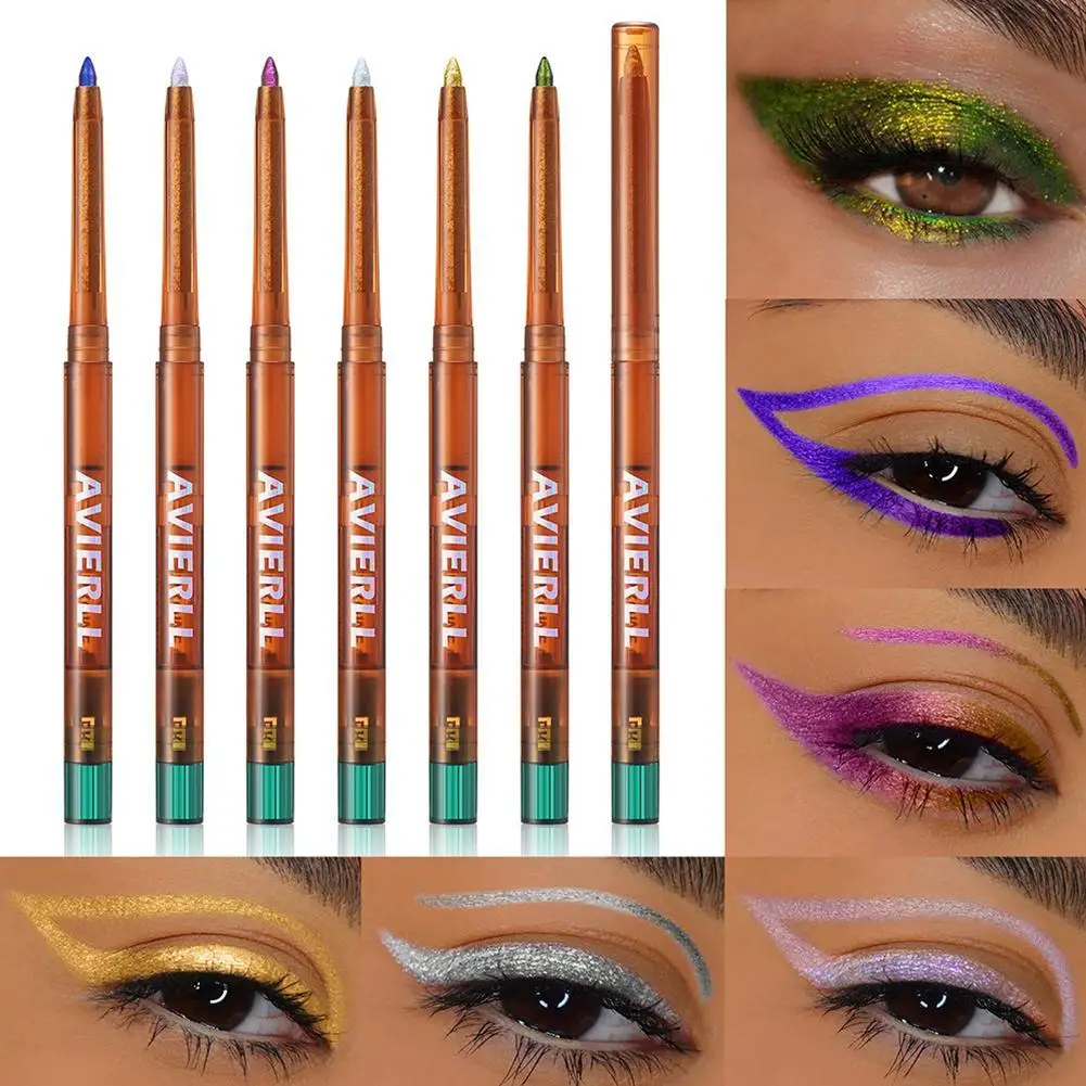 6 Color Gel Eyeliner Pen Glitter Highlighter Pen Pearlescent Chameleon Diamond Brighten Lying Silkworm Eyeshadow Stick Makeup