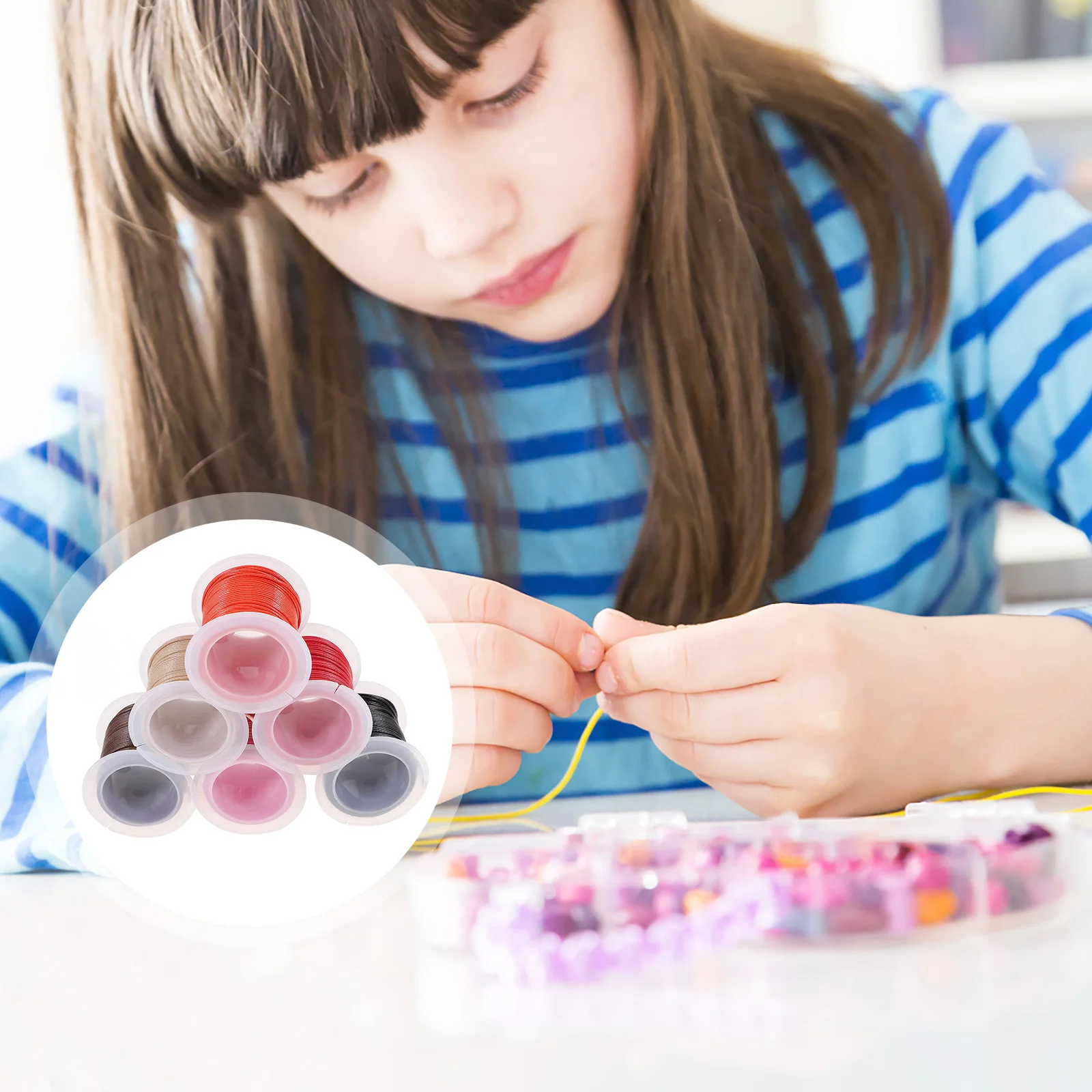 

6 Rolls Jewelry Wax Wire Flexible Durable DIY Craft Making Beading Bracelet Wrap Wax Strings Handmade Craft Yarn