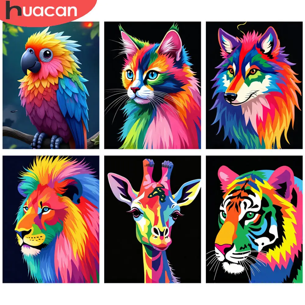 HUACAN Komplette Kits Diamantmalerei Lebendiger Papagei Helle Harzperlen Tier 5D Diamant Stickerei Kits DIY Kunst Mosaik Wanddekoration