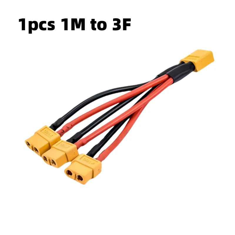 Silicon wire XT60 parallel battery connector male/female cable double extension Y splitter/RC battery motor with 3 way 14AWG