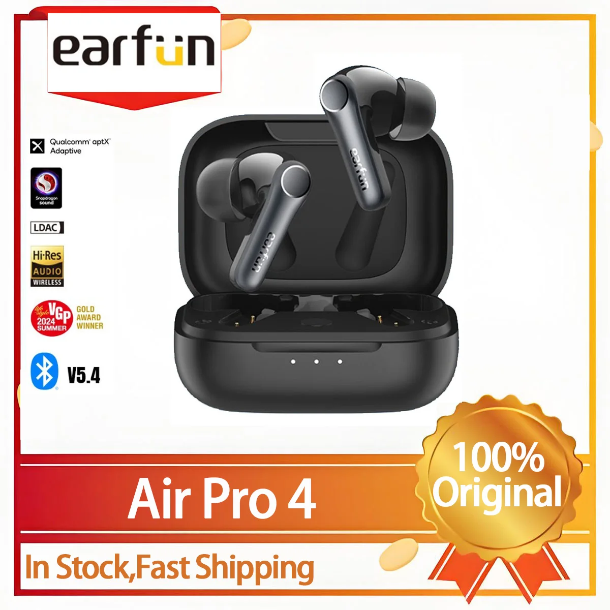 اختيار! سماعات EarFun Air Pro 4 اللاسلكية HI-FI Bluetooth5.4 سماعات نشطة للحد من الضوضاء IPX5 مقاومة للماء