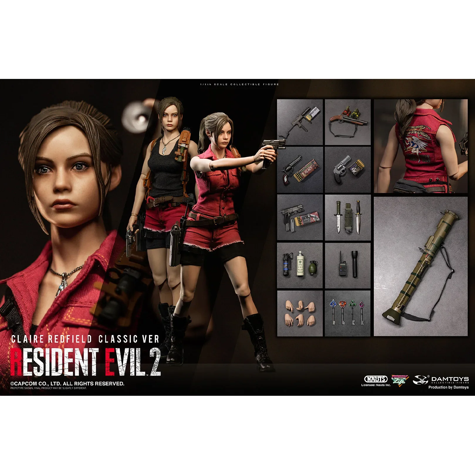 Stock Original DAMTOYS DMS037 DMS038 Claire Redfield Leon S