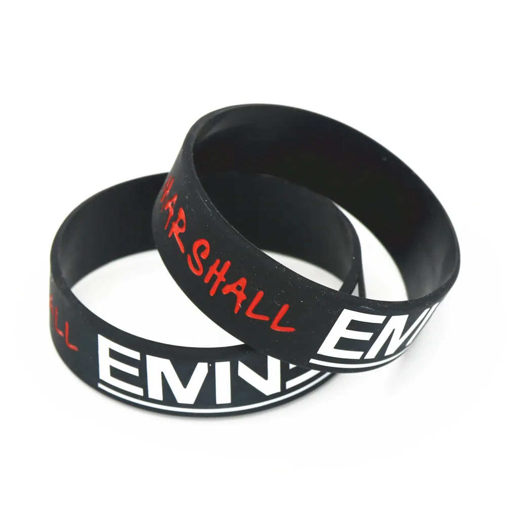 1PC Hot Sale Singer Eminem Wristband The Marshall Mathers LP Silicone Wristband Rubber Bracelets&Bangles Musics Fans Gifts SH184