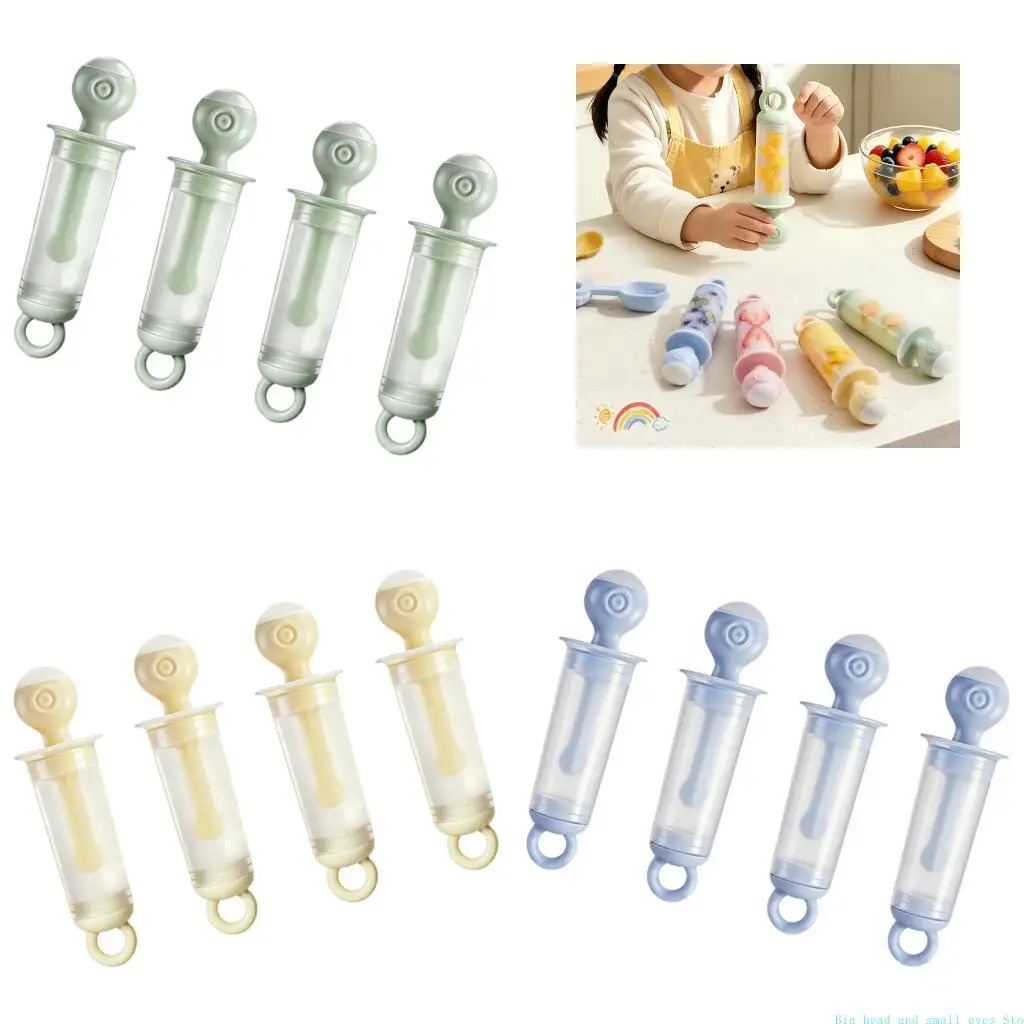 581C DIY Ice Cream Maker Set 4pcs Nonstick Molds Perfect for Freezer Snacks Dessert