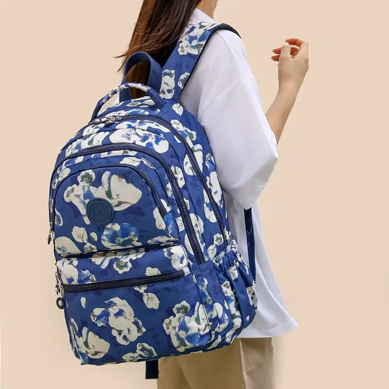 2023 Oxford Cloth Printed Women Travel Bag Fashionable Large Capacity Simple Backpack Large Hiking Backpack Student Schoolbag