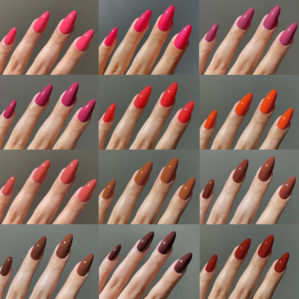 360 قطعة (12 مختلطة) طرف أظافر طويل بلون اللوز عاري اضغط على الأظافر متوسطة الحجم، لون حلوى معكرون مناسب تمامًا تصميم أكريليك كاذب N #1